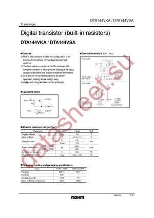 DTA144VKAT146 datasheet  