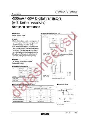 DTB113EKT146 datasheet  