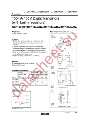 DTC114WUAT106 datasheet  