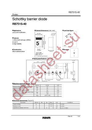 RB751S-40TE61 datasheet  
