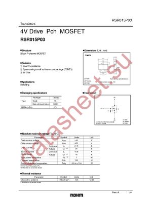 RSR015P03TL datasheet  