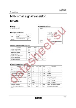 SSTA13T116 datasheet  