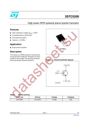 2STC5200 datasheet  