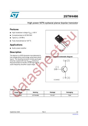 2STW4466 datasheet  