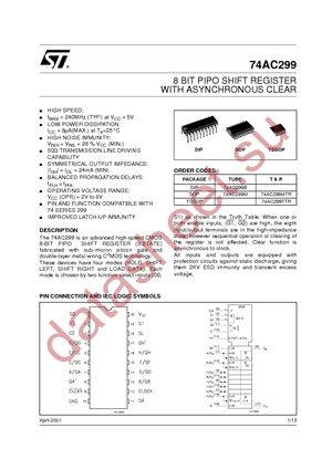 74AC299TTR datasheet  