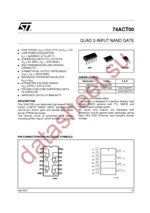 74ACT00TTR datasheet  