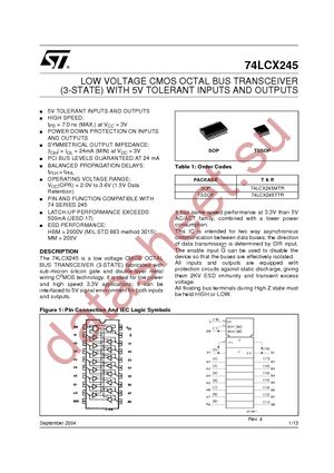 74LCX245TTR datasheet  