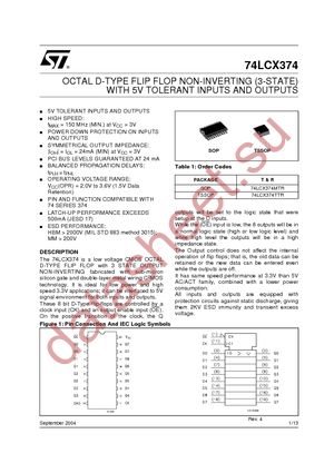 74LCX374MTR datasheet  