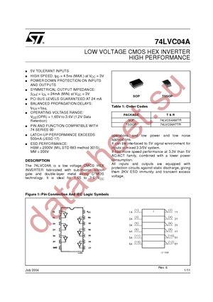 74LVC04AMTR datasheet  