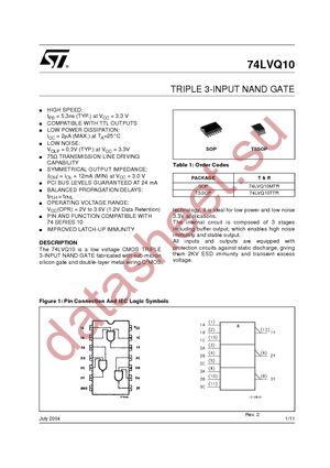 74LVQ10TTR datasheet  