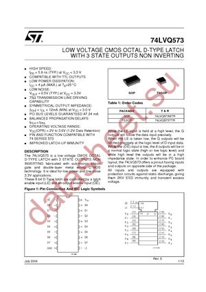 74LVQ573TTR datasheet  