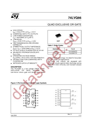 74LVQ86MTR datasheet  