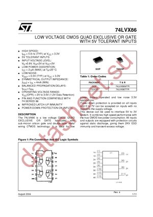 74LVX86TTR datasheet  