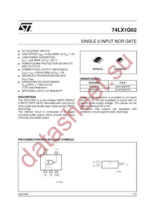 74LX1G02STR datasheet  