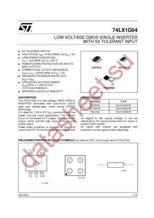 74LX1G04STR datasheet  