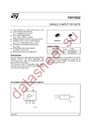 74V1G32STR datasheet  