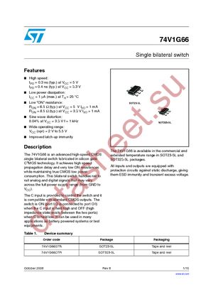 74V1G66CTR datasheet  