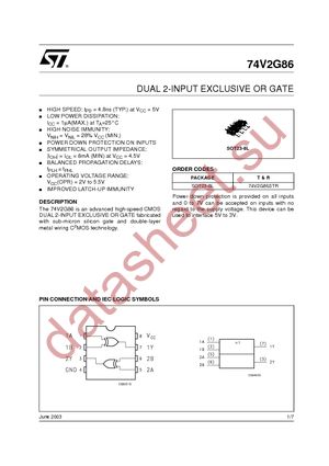 74V2G86STR datasheet  