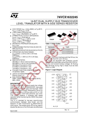 74VCX1632245TTR datasheet  