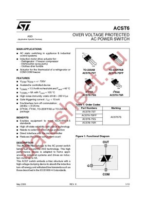 ACST6-7SG-TR datasheet  