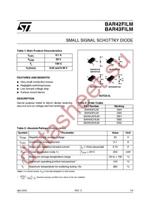 BAR43AFILM datasheet  