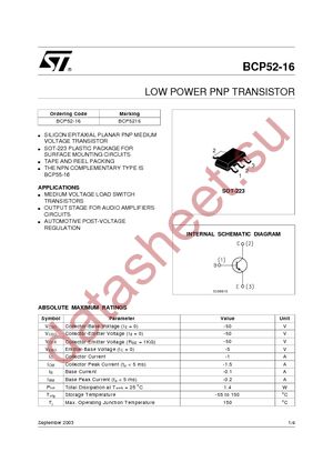 BCP52-16 datasheet  