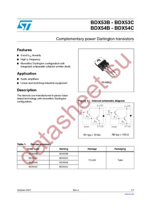 BDX54B datasheet  