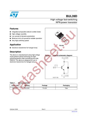 BUL39D datasheet  