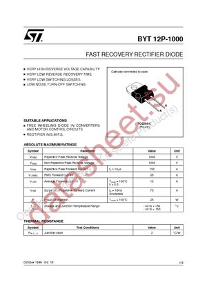 BYT12P-1000 datasheet  