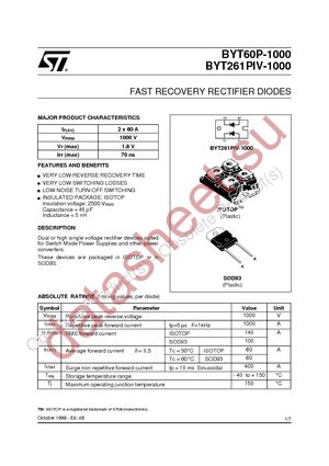 BYT261PIV-1000 datasheet  