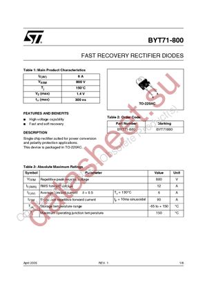 BYT71-800 datasheet  