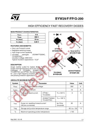 BYW29FP-200 datasheet  