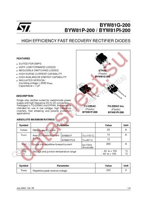 BYW81P-200 datasheet  