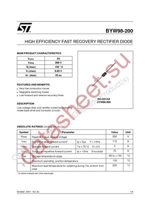 BYW98-200RL datasheet  