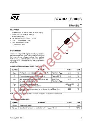 BZW50-15RL datasheet  