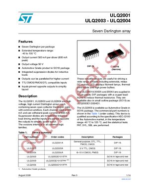 E-ULQ2003D1013TR datasheet  