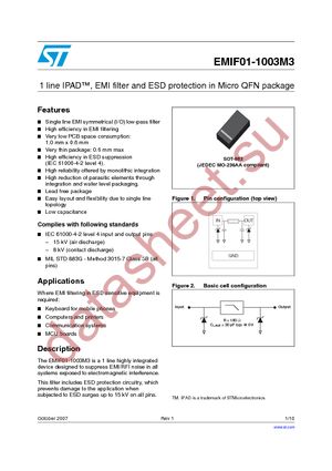 EMIF01-1003M3 datasheet  