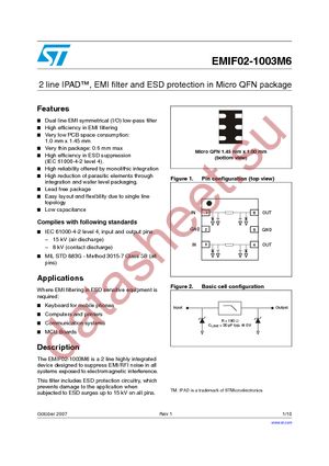 EMIF02-1003M6 datasheet  