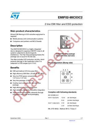 EMIF02-MIC03C2 datasheet  
