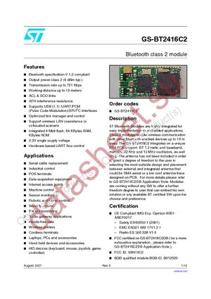 GS-BT2416C2 datasheet  