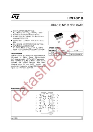 HCF4001BM1 datasheet  