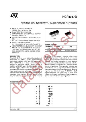 HCF4017M013TR datasheet  