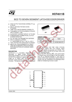 HCF4511BEY datasheet  