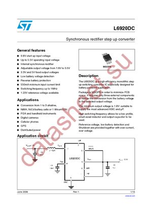 L6920DCTR datasheet  