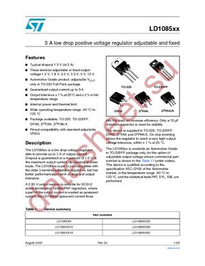 LD1085D2M28 datasheet  