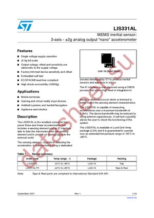 LIS331ALTR datasheet  