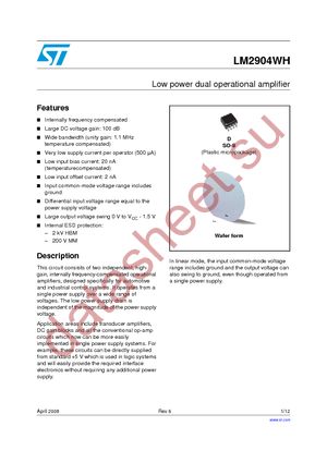 LM2904WHD datasheet  