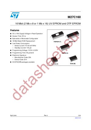 M27C160-100F1 datasheet  