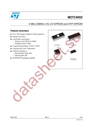 M27C4002-80XF1 datasheet  