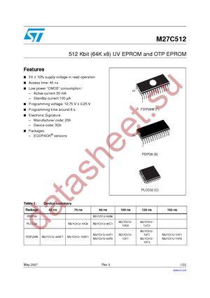 M27C512-90B1 datasheet  